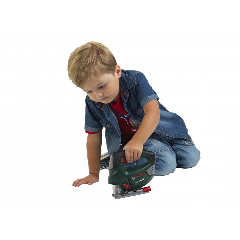 Theo Klein 8379 Bosch Jigsaw I Battery-powered with up-and-down jigsaw motion, light and sound effects I Toy for children aged 3 years and up BOSCH