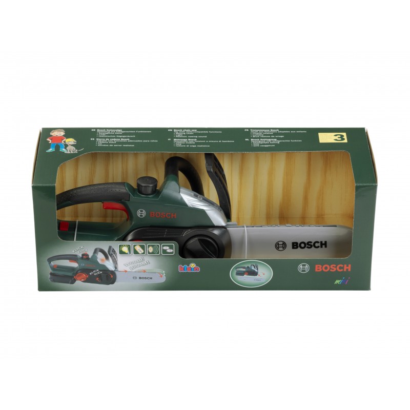 Theo Klein 8399 Bosch Chain Saw I Child-friendly, authentic replica of the original I Battery-powered saw with light and sound effects I Toy for children aged 3 years and up BOSCH