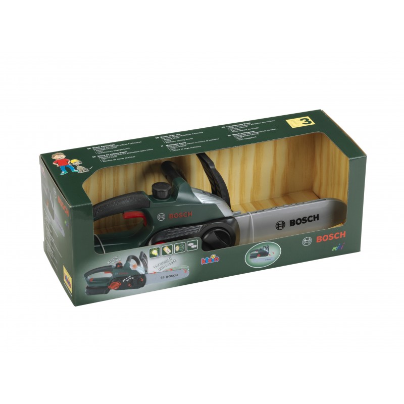 Theo Klein 8399 Bosch Chain Saw I Child-friendly, authentic replica of the original I Battery-powered saw with light and sound effects I Toy for children aged 3 years and up BOSCH