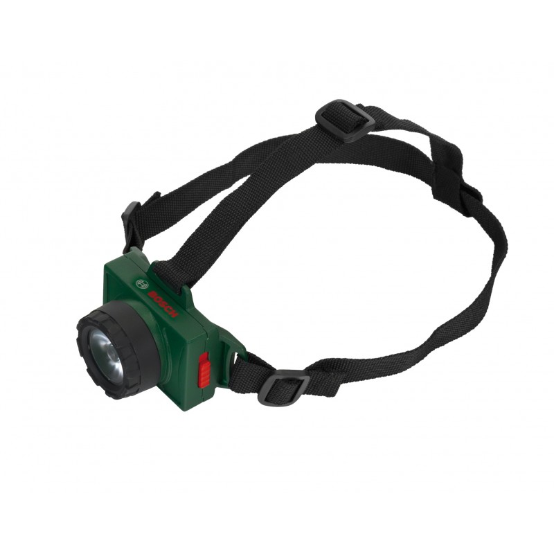 Theo Klein 8758 Bosch headlamp with adjustable headband I battery operated I head pad for comfort I dimensions: 7 cm x 7 cm x 2 cm I Toys for children aged 3 and over BOSCH