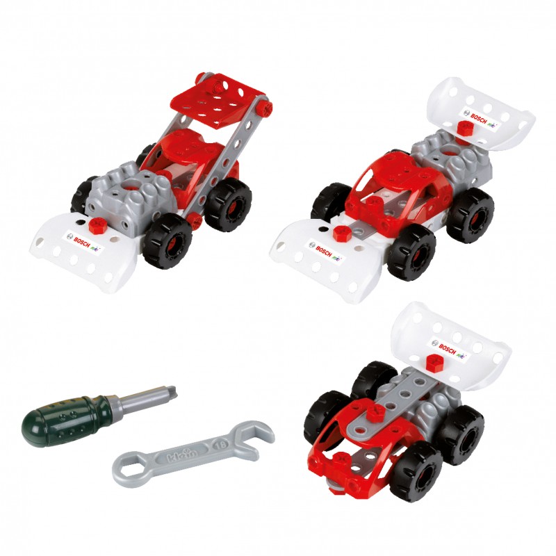 Theo Klein 8793 Bosch 3 in 1: Racing Team construction set | For building different racing vehicles | Includes construction plans for 3 models, | Toys for children aged 3 and over BOSCH