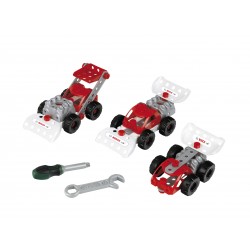 Theo Klein 8793 Bosch 3 in 1: Konstruktions-Set Racing Team | Zum Bau verschiedener Rennfahrzeuge I Inklusive Baupläne für 3 Modelle I Spielzeug für Kinder ab 3 Jahren BOSCH 47430 10