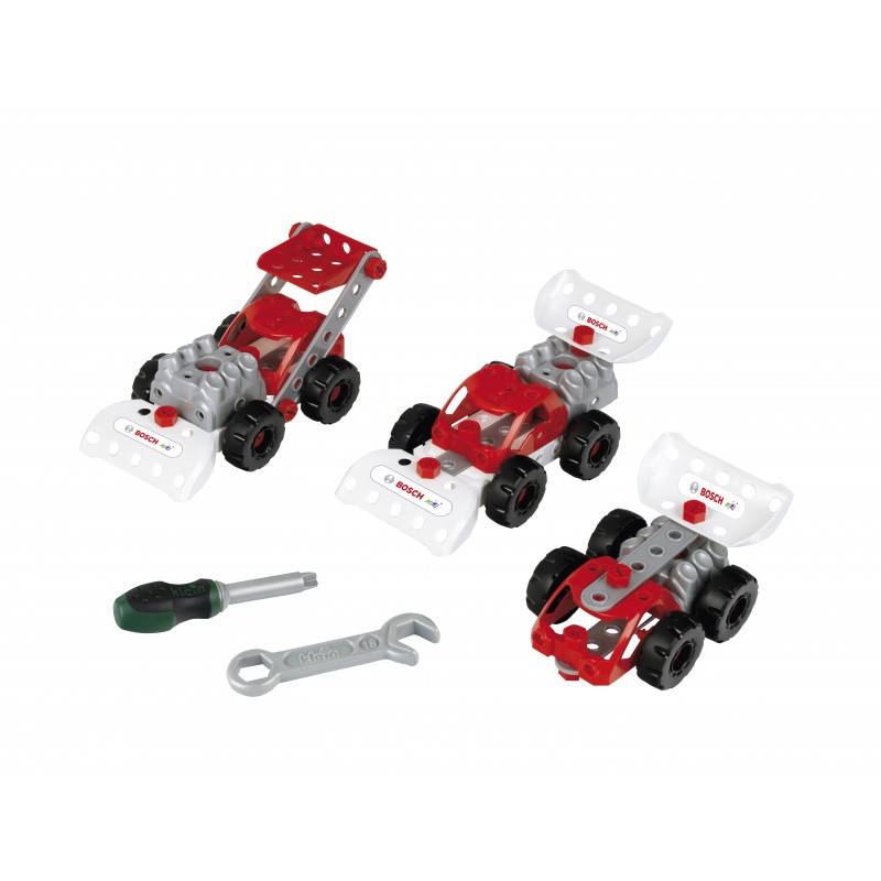 Theo Klein 8793 Bosch 3 in 1: Racing Team construction set | For building different racing vehicles | Includes construction plans for 3 models, | Toys for children aged 3 and over BOSCH