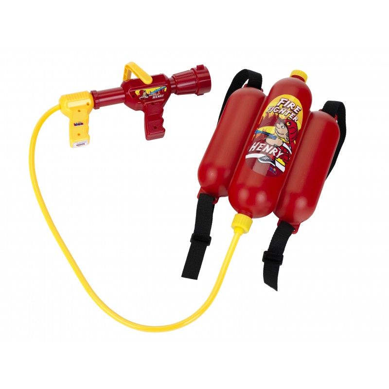 Theo Klein 8932 Fire Fighter Henry Feuerwehrspritze | Mit Wasserspritzfunktion und 2-Liter-Tank | Tragbar wie ein Rucksack | Maße: 31 cm x 21 cm x 9 cm | Spielzeug für Kinder ab 3 Jahren Klein