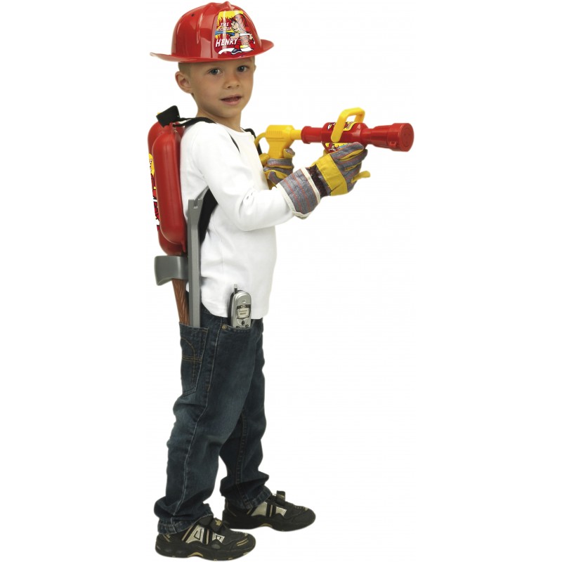 Theo Klein 8932 Firefighter Henry Water Spray I With water spray function and 2-litre tank I Can be carried like a backpack I Dimensions: 31 cm x 21 cm x 9 cm I Toy for children aged 3 years and up Klein