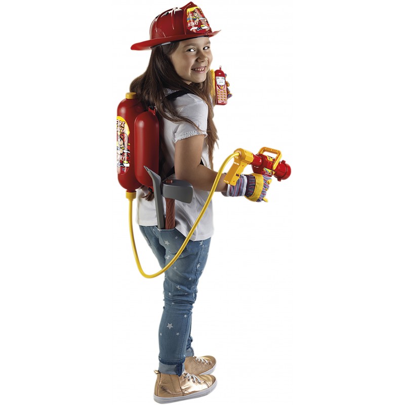 Theo Klein 8932 Firefighter Henry Water Spray I With water spray function and 2-litre tank I Can be carried like a backpack I Dimensions: 31 cm x 21 cm x 9 cm I Toy for children aged 3 years and up Klein