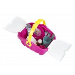 Theo Klein 9527 Barbie Picknickkorb I Robuster Spielzeug-Korb voll buntem Geschirr und Cupcakes für Zwei I Maße: 25 cm x 20 cm x 22,5 cm I Spielzeug für Kinder ab 3 Jahren Barbie 47462 12