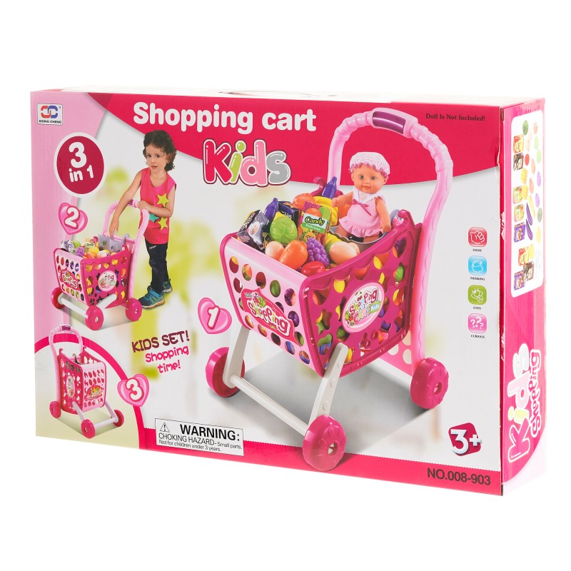 Количка за пазаруване с продукти Shopping Cart Kids TG