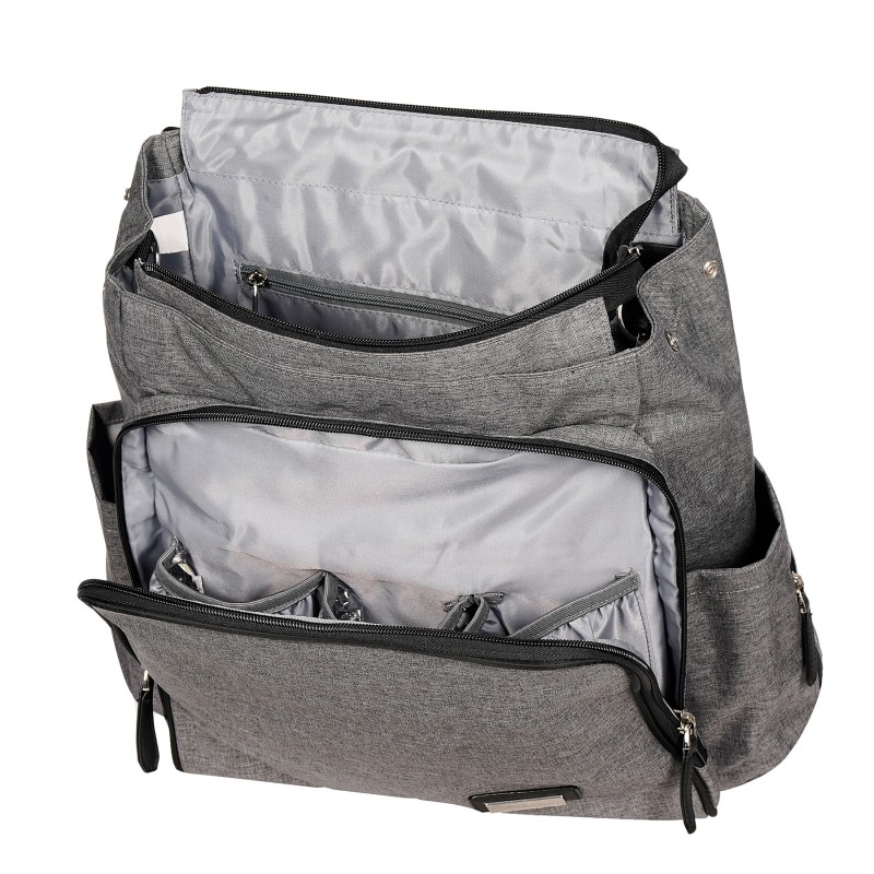 2-in-1 Kinderwagentasche und Rucksack, Grey Melange, HD06B Feeme