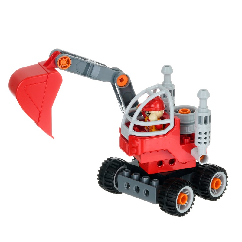 Constructor Red Excavator, 22 τεμάχια Banbao