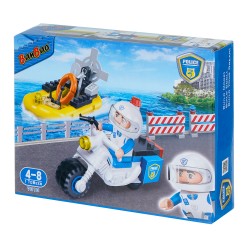 Constructor police motor and boat, 61 pieces Banbao 48063 8