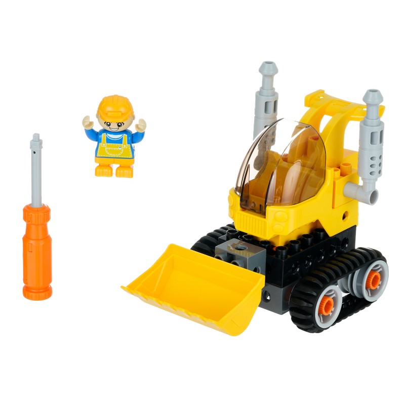 Set de constructii buldozer, 19 piese Banbao