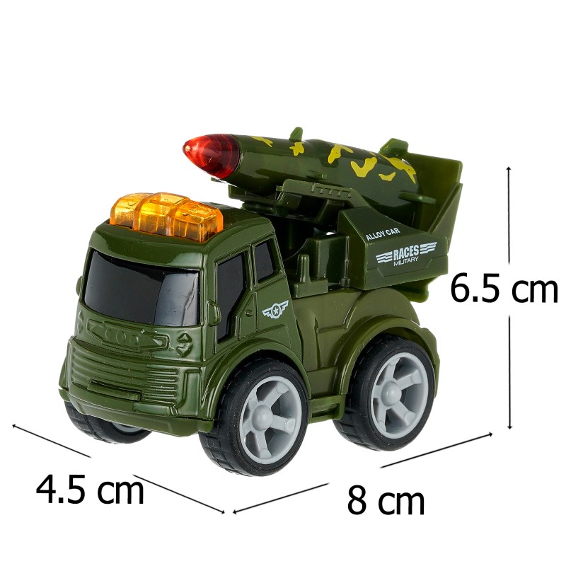 Children pull back military truck, 4 pieces GT