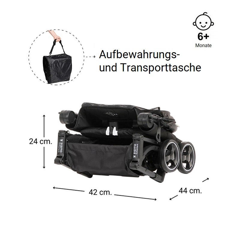 Sommerkinderwagen Luka, mit Aufbewahrungstasche ZIZITO