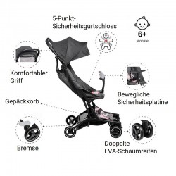 Sommerkinderwagen Luka, mit Aufbewahrungstasche ZIZITO 33392 2