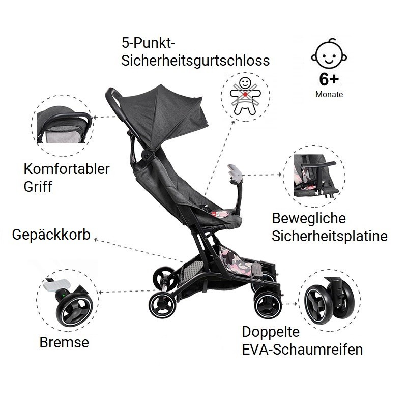 Sommerkinderwagen Luka, mit Aufbewahrungstasche ZIZITO