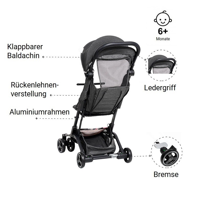 Sommerkinderwagen Luka, mit Aufbewahrungstasche ZIZITO